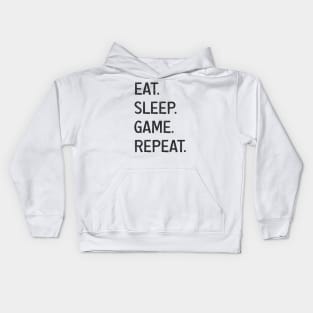 EAT SLEEP GAME REPEAT Kids Hoodie